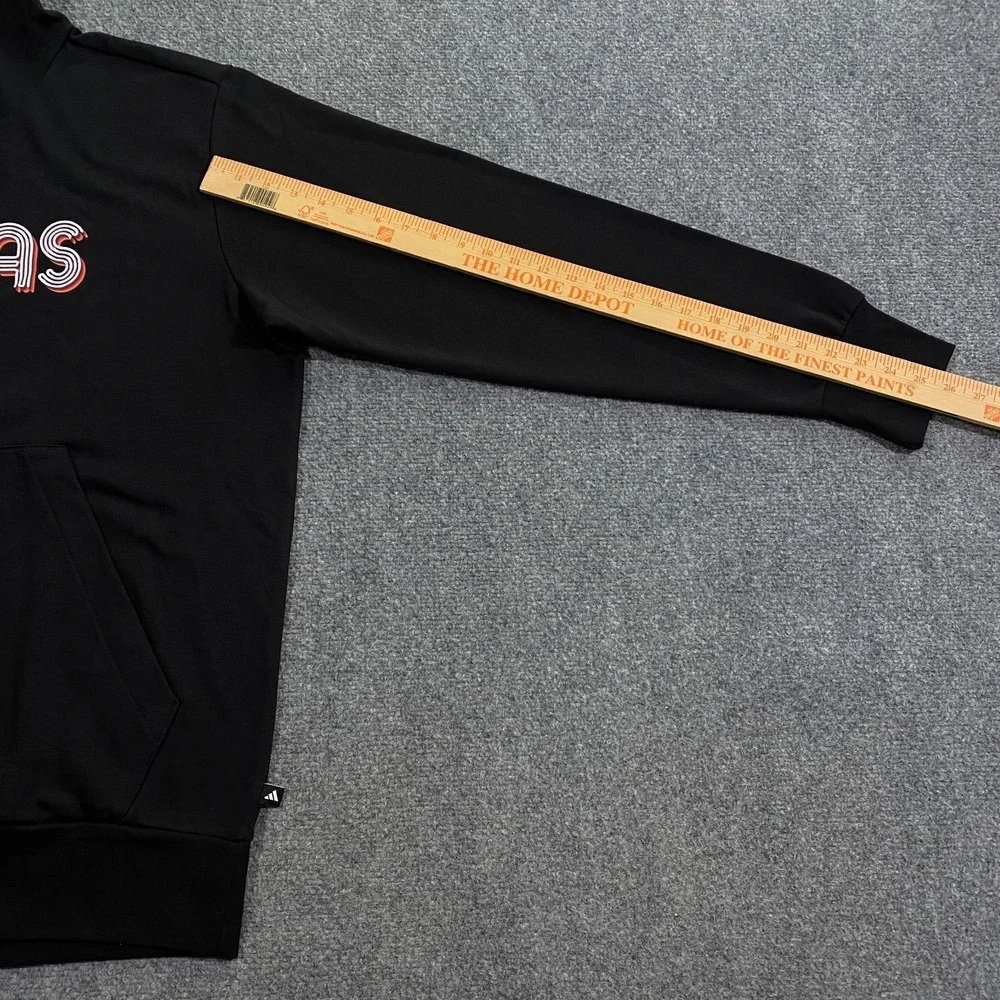 Adidas 3D Retro 70s Striped Logo Hoodie Mens XL Black Spell Out Disco Groovy NWT